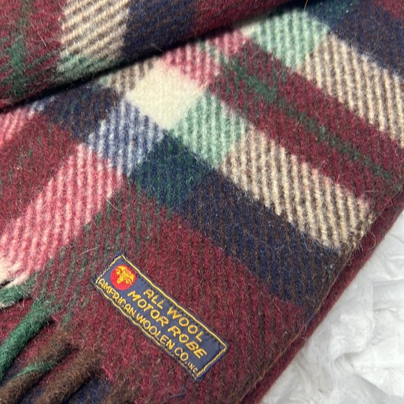 VINTAGE PACIFIC MILLS CAR ROBE ALL WOOL BLANK 62" x 54" AMERICAN WOOLEN CO. INC - Picture 6 of 7